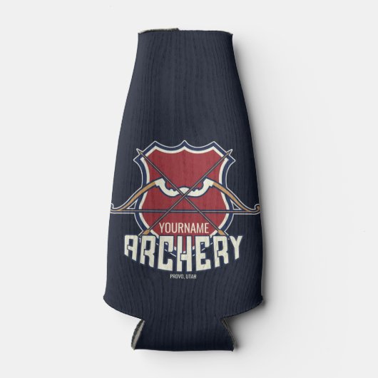 名パーソナライズされた前アーチェリースポーツ反曲弓矢 ボトルクーラー (正面)