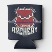 名パーソナライズされた前アーチェリースポーツRecurve Bow Arro 缶クーラー (裏面)