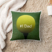 名パーソナライズされた前イエローゴルフボール クッション (ブランケット)