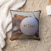 名パーソナライズされた前イエローゴルフボール クッション (ブランケット)