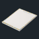 名パーソナライズされた前イエローフローラパステル縁ど ノートパッド<br><div class="desc">このメモ帳で机を明るくしたり、思いやりのあるtouchを魅力的贈りパーソナライズされたたりする。繊細な黄色とピンクのフローラを備えた、ノートやリマインダーや毎日のリストを書き留めるのに最適。このメモ帳は、トップに名前を付けてカスタマイズ可能で、フローラエレガンスのtouchと機能を融合。先生、プロフェッショナル、または文房具を好きな人に最適かわいらし。</div>