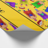 名パーソナライズされた前イエロー・メキシコレスリング ラッピングペーパー (角)
