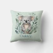 名パーソナライズされた前ウォーターカラーコアラベア クッション (裏面)