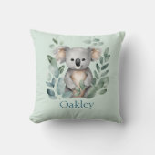 名パーソナライズされた前ウォーターカラーコアラベア クッション (正面)