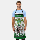 名パーソナライズされた前エプロン、シャムロック&パ転がニー エプロン (着用した状態)