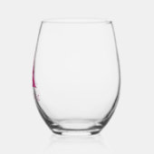 名パーソナライズされた前エレガントピンクフローラモノグラム「A」 ステムなしワイングラス (左)