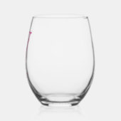 名パーソナライズされた前エレガントピンクフローラモノグラム「V」 ステムなしワイングラス (左)