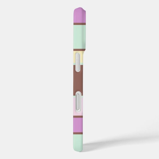 名パーソナライズされた前エレガントモダンパステルストライプズ Case-Mate iPhoneケース (裏面 / 右)