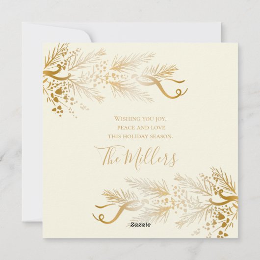 名パーソナライズされた前エレガントユニーククリスマス シーズンカード (裏面)