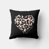 名パーソナライズされた前エレガント黒ヒョウ クッション (裏面)