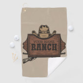 名パーソナライズされた前カウボーイガンズウェスタンランチサイン ゴルフタオル (インサイチュ)