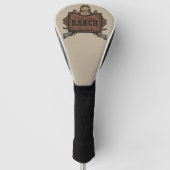 名パーソナライズされた前カウボーイガンズウェスタンランチサイン ゴルフヘッドカバー (正面)