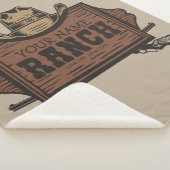 名パーソナライズされた前カウボーイガンズウェスタンランチサイン シェルパブランケット (3/4)