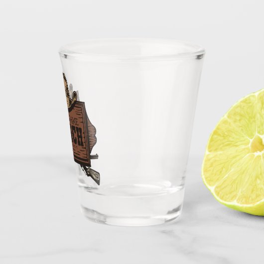 名パーソナライズされた前カウボーイガンズウェスタンランチサイン ショットグラス (右)