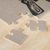 名パーソナライズされた前カウボーイガンズウェスタンランチサイン ジグソーパズル (側面)