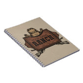 名パーソナライズされた前カウボーイガンズウェスタンランチサイン ノートブック (右側)