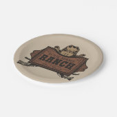 名パーソナライズされた前カウボーイガンズウェスタンランチサイン ペーパープレート (アングル)