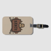 名パーソナライズされた前カウボーイガンズウェスタンランチサイン ラゲッジタグ (正面横)