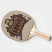 名パーソナライズされた前カウボーイガンズウェスタンランチサイン 卓球ラケット (横)