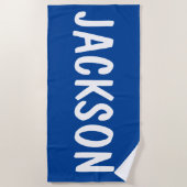 名パーソナライズされた前カスタムプール誕生日休暇 ビーチタオル (正面)