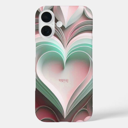 名パーソナライズされた前カスタム文字紙ハート Case-Mate iPhoneケース (裏面)