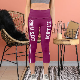 名パーソナライズされた前カスタム白ワイン猫ママおもしろい カプリレギンス