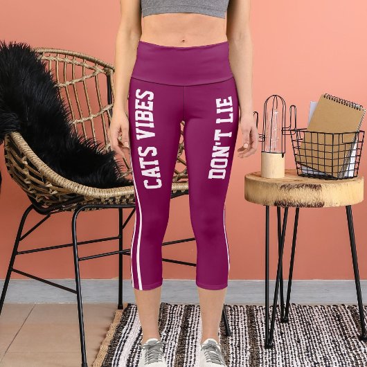 名パーソナライズされた前カスタム白ワイン猫ママおもしろい カプリレギンス