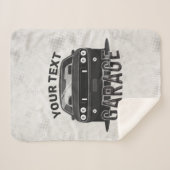 名パーソナライズされた前クラシック名マッスルカーガレージレトロ シェルパブランケット (正面(横))