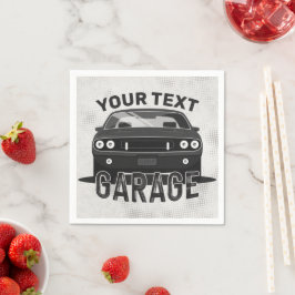 名パーソナライズされた前クラシック名マッスルカーガレージレトロ スタンダードカクテルナプキン