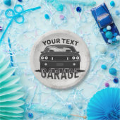 名パーソナライズされた前クラシック名マッスルカーガレージレトロ ペーパープレート (パーティー)