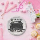 名パーソナライズされた前クラシック名マッスルカーガレージレトロ ペーパープレート (パーティー)