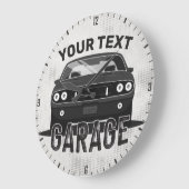 名パーソナライズされた前クラシック名マッスルカーガレージレトロ ラージ壁時計 (傾斜)