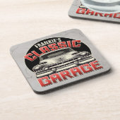 名パーソナライズされた前クラシック車ガレージカスタムショップ コースター (左側)