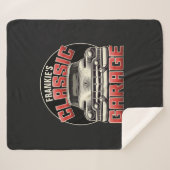 名パーソナライズされた前クラシック車ガレージカスタムショップ シェルパブランケット (正面(横))