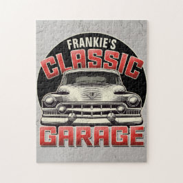 名パーソナライズされた前クラシック車ガレージカスタムショップ ジグソーパズル