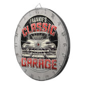 名パーソナライズされた前クラシック車ガレージカスタムショップ ダーツボード (正面右)