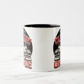 名パーソナライズされた前クラシック車ガレージカスタムショップ ツートーンマグカップ (中央)