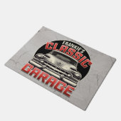 名パーソナライズされた前クラシック車ガレージカスタムショップ ドアマット (アングル)