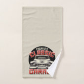 名パーソナライズされた前クラシック車ガレージカスタムショップ バスタオルセット (ハンドタオル)