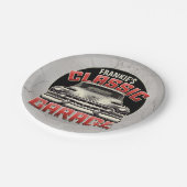 名パーソナライズされた前クラシック車ガレージカスタムショップ ペーパープレート (アングル)