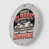 名パーソナライズされた前クラシック車ガレージカスタムショップ ラージ壁時計 (傾斜)