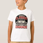 名パーソナライズされた前クラシック車ガレージカスタムショップ Tシャツ (正面)