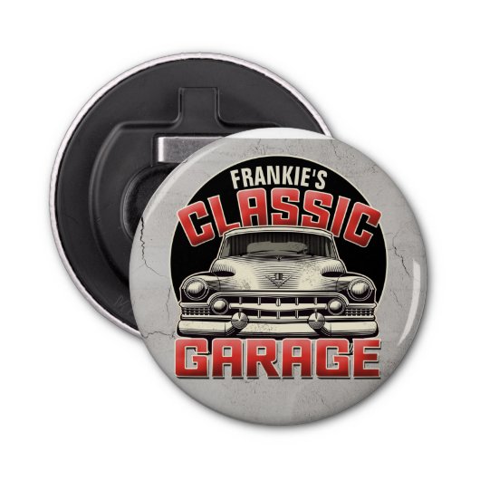 名パーソナライズされた前クラシック車庫 栓抜き (正面)