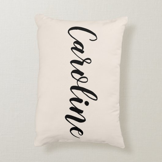 名パーソナライズされた前クリーエレガントムのミニマリスト アクセントクッション (裏面(縦))