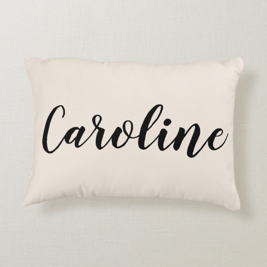 名パーソナライズされた前クリーエレガントムのミニマリスト アクセントクッション (裏面)