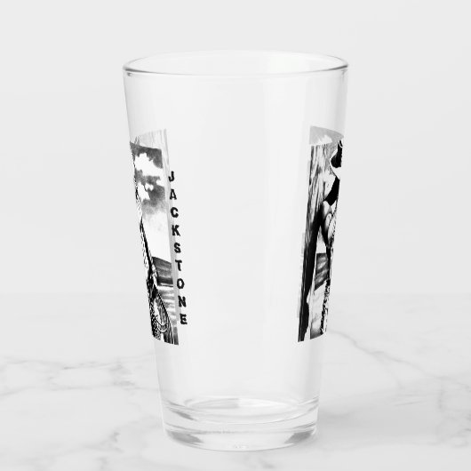 名パーソナライズされた前クールボディビルカウボーイアート タンブラーグラス (左)