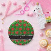 名パーソナライズされた前グリッター ペーパープレート (パーティー)