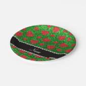 名パーソナライズされた前グリッター ペーパープレート (アングル)