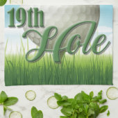 名パーソナライズされた前ゴルファーGolf Pro Ball 19th Hole キッチンタオル (折り畳み)