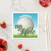 名パーソナライズされた前ゴルファーGolf Pro Ball 19th Hole スタンダードカクテルナプキン (インサイチュ)